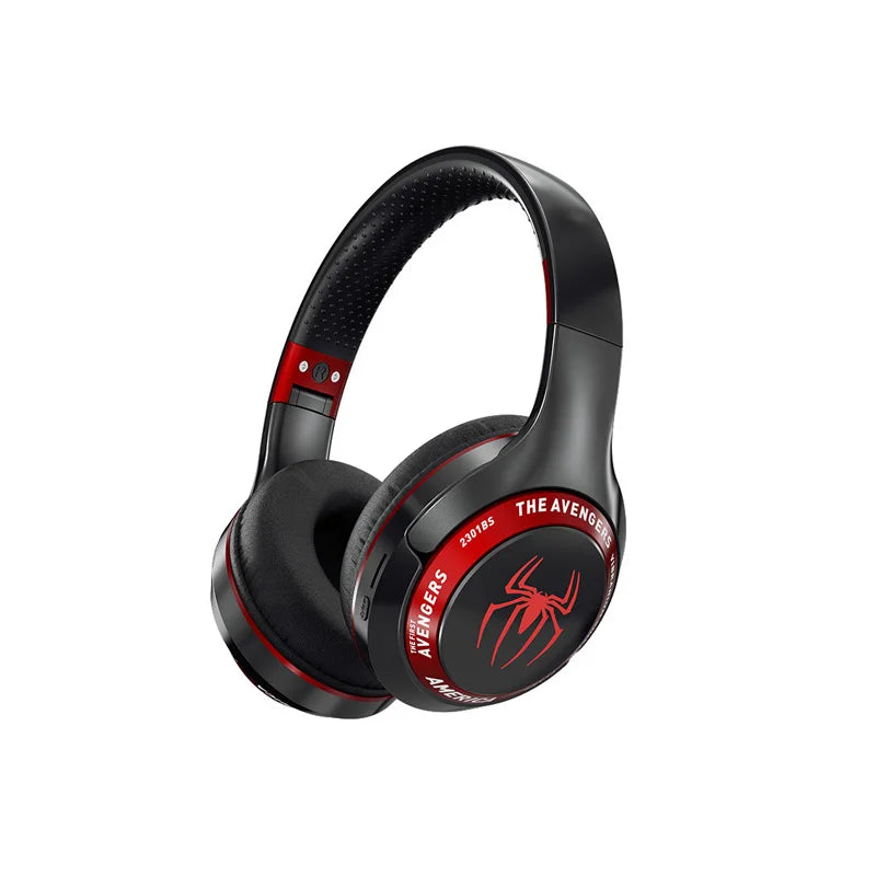Fones de ouvido sem fio dobráveis Bluetooth Marvel Spider Man para computador com cancelamento de ruído e som estéreo HIFI para jogos