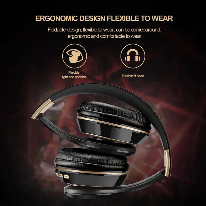 Fones de ouvido Bluetooth T5, sem fio, com microfone, dobrável, para jogos, Huawei