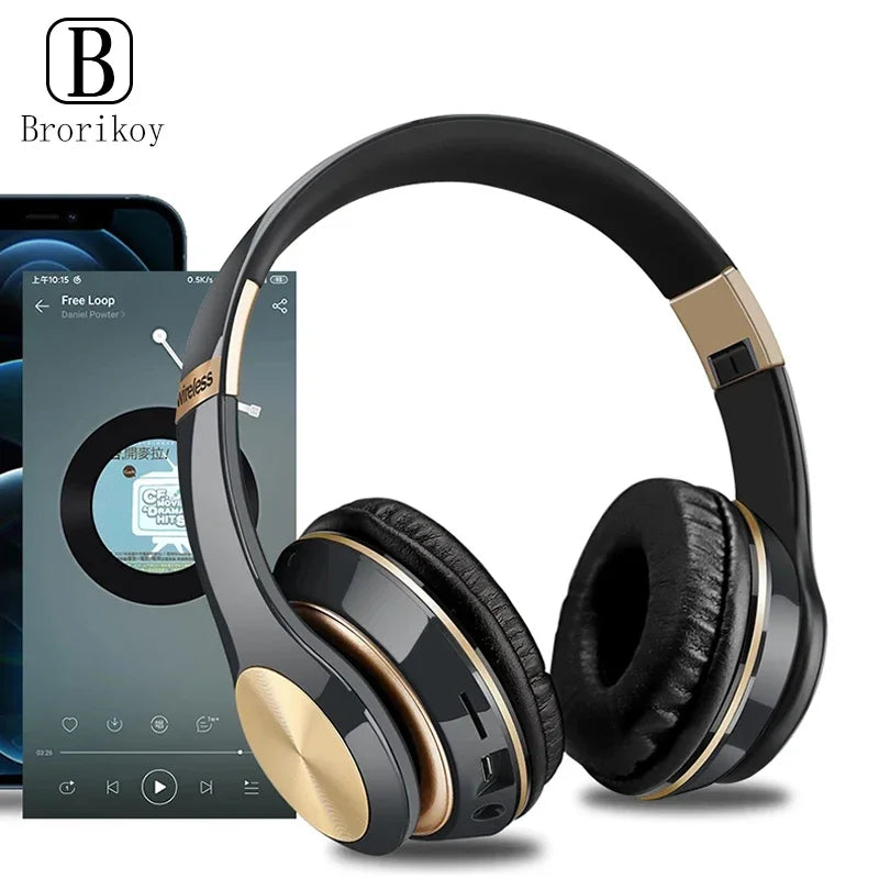 Fones de ouvido Bluetooth T5, sem fio, com microfone, dobrável, para jogos, Huawei