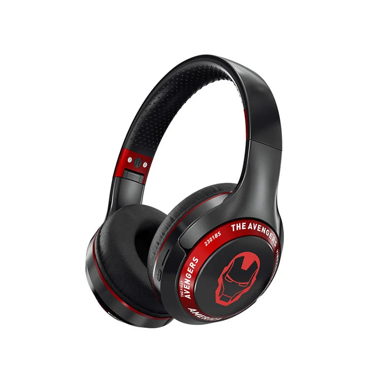 Fones de ouvido sem fio dobráveis Bluetooth Marvel Spider Man para computador com cancelamento de ruído e som estéreo HIFI para jogos