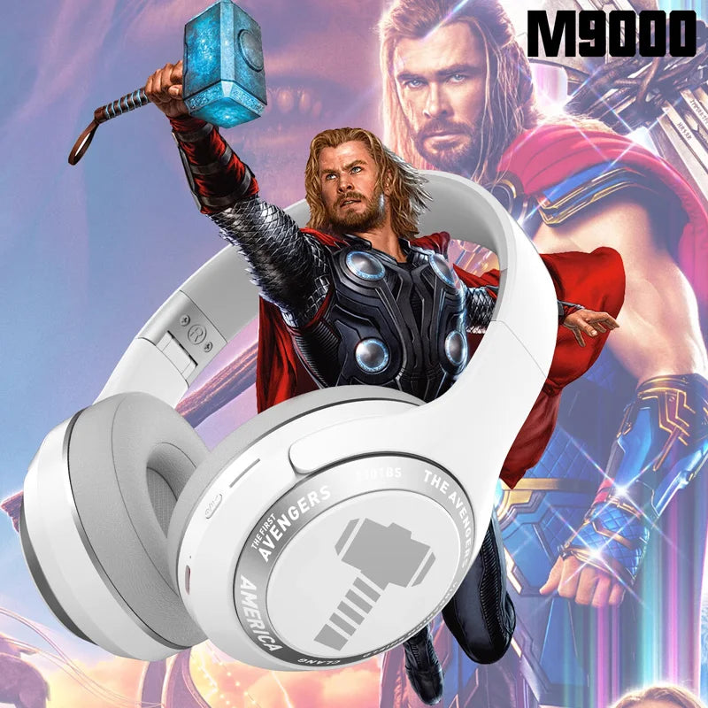 Fones de ouvido sem fio dobráveis Bluetooth Marvel Spider Man para computador com cancelamento de ruído e som estéreo HIFI para jogos